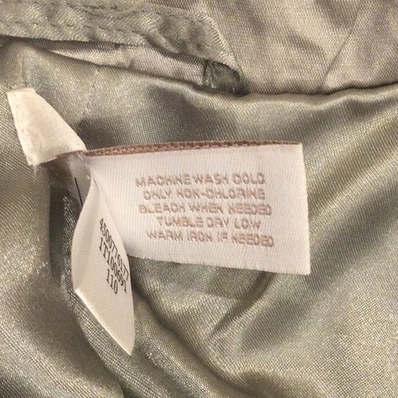 Silver Metallic Bomber Jacket Size Large - Picture 8 of 8